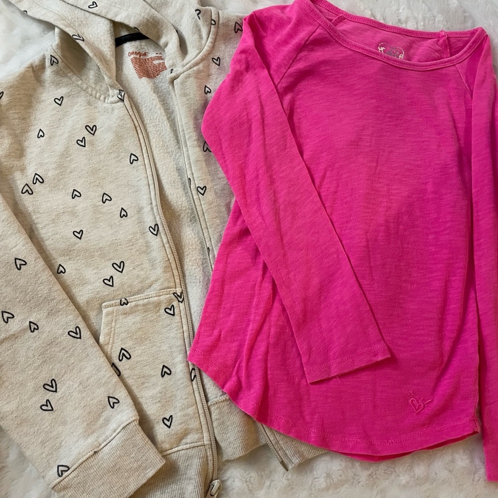 Girls sweatshirt and tee combo
